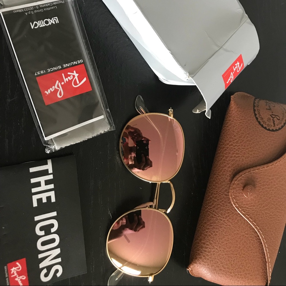 Rayban rose gold sunglasses